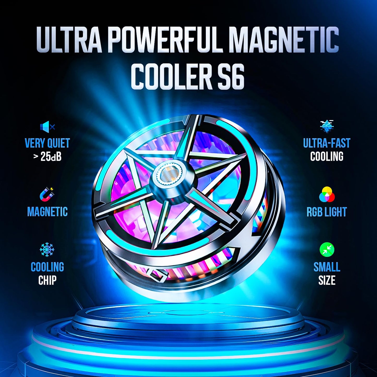 S6 magnetic fan, lens light, clip radiator phone cooler - G2G