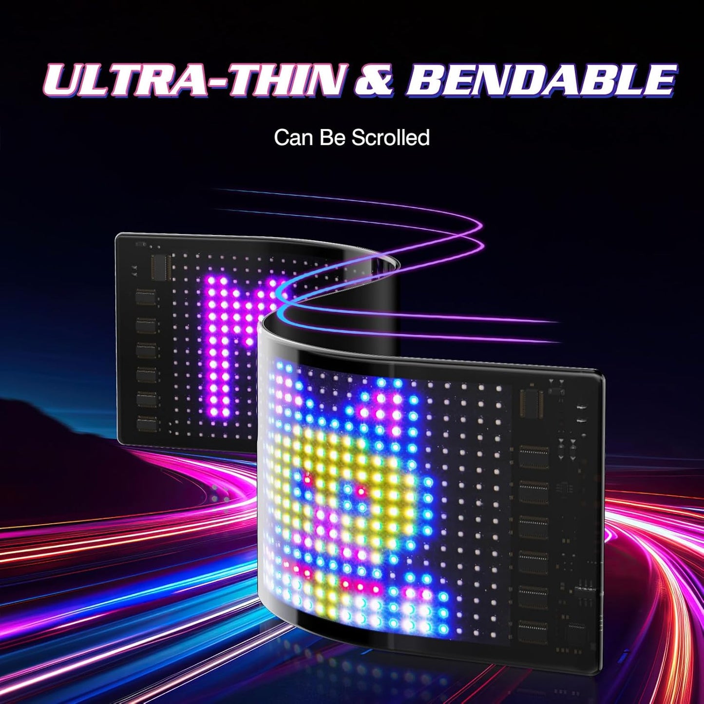 176*19 cm, 16*192 ledli matreix panel dijital ekran led usb çıkışlı kumandalı telefon uygulamadan kotrollü - G6G