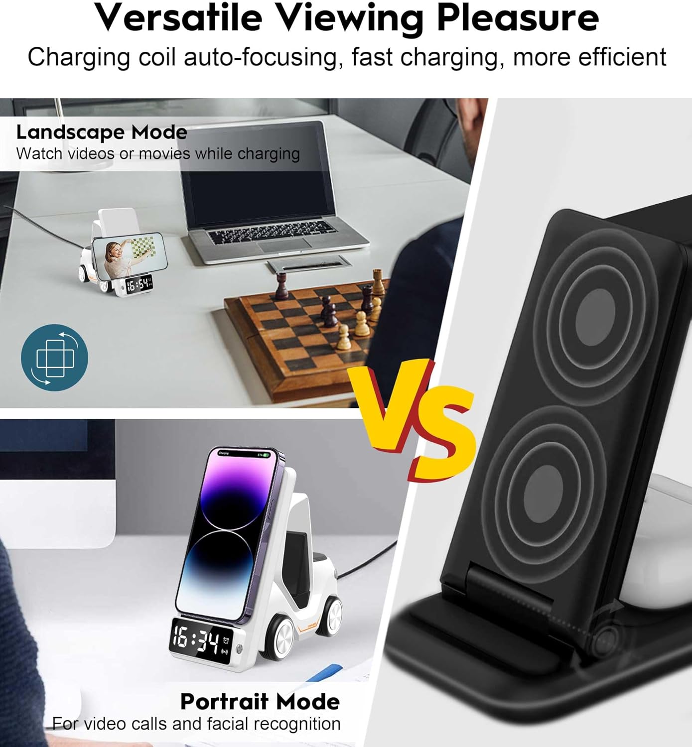 Multifunctional smart car design wireless charging desk clock! - G3O