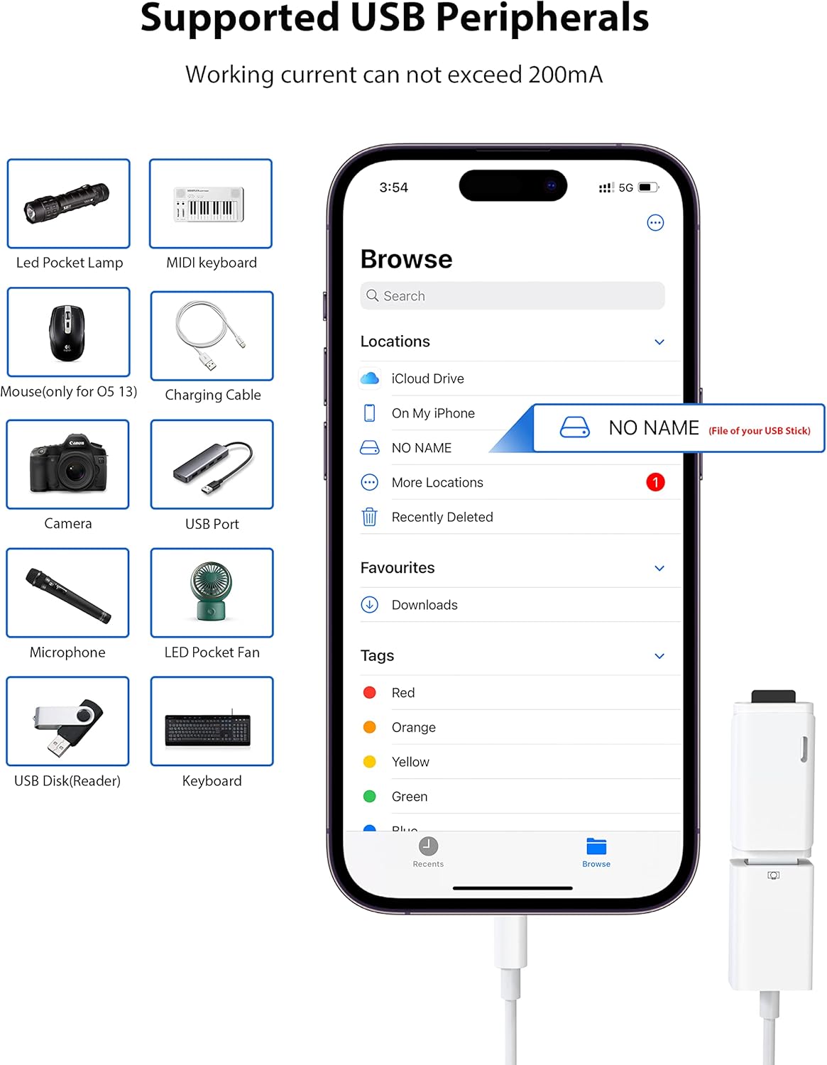 Lightning to usb kamera adaptör otg dönüştürücü - D1E - KolayMagza