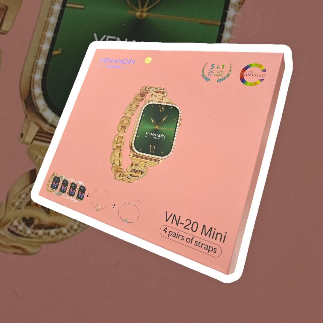 VENANDİN VN20 MİNİ – ساعة ذكية بشاشة AMOLED مقاس 41 مم، 4 أحزمة + سوار هدية