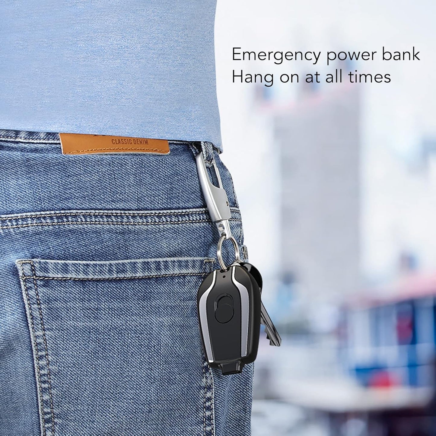 Type C output 1,500mah keychain emergency mini power bank - P1V