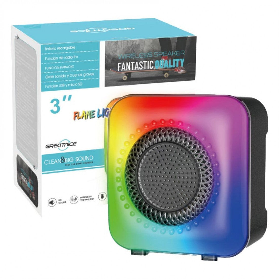 GTS 1373 Bluetooth Speaker | Wireless, Loud Karaoke and Party Speaker with RGB Light - H2O