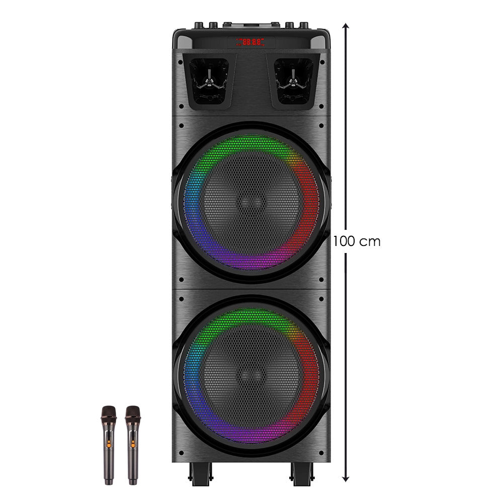 BTS-1708 Wireless Bluetooth Speaker | 200W Power, Dual Speakers & Microphone, RGB Light, 3600mAh Battery, TWS Support, USB/TF/FM - H2U