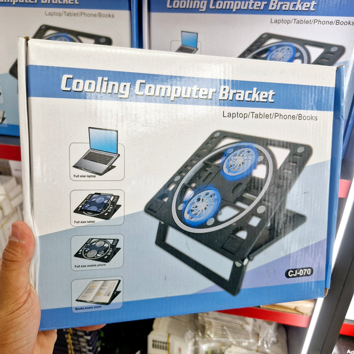 Foldable height adjustable laptop cooling stand cj070 with dual fans - G2F