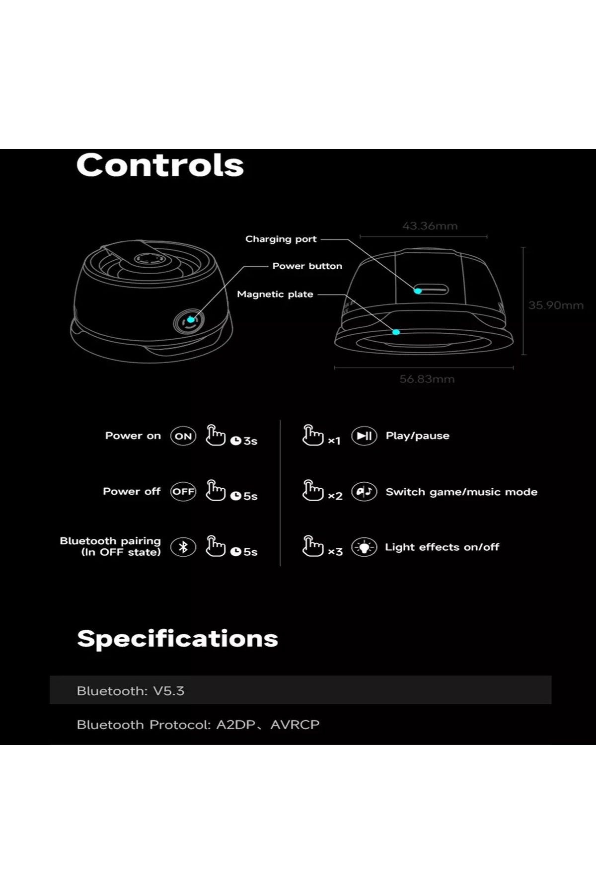 Magnetic mini speaker wireless speaker that sticks to the back of the phone d39 - H2Y