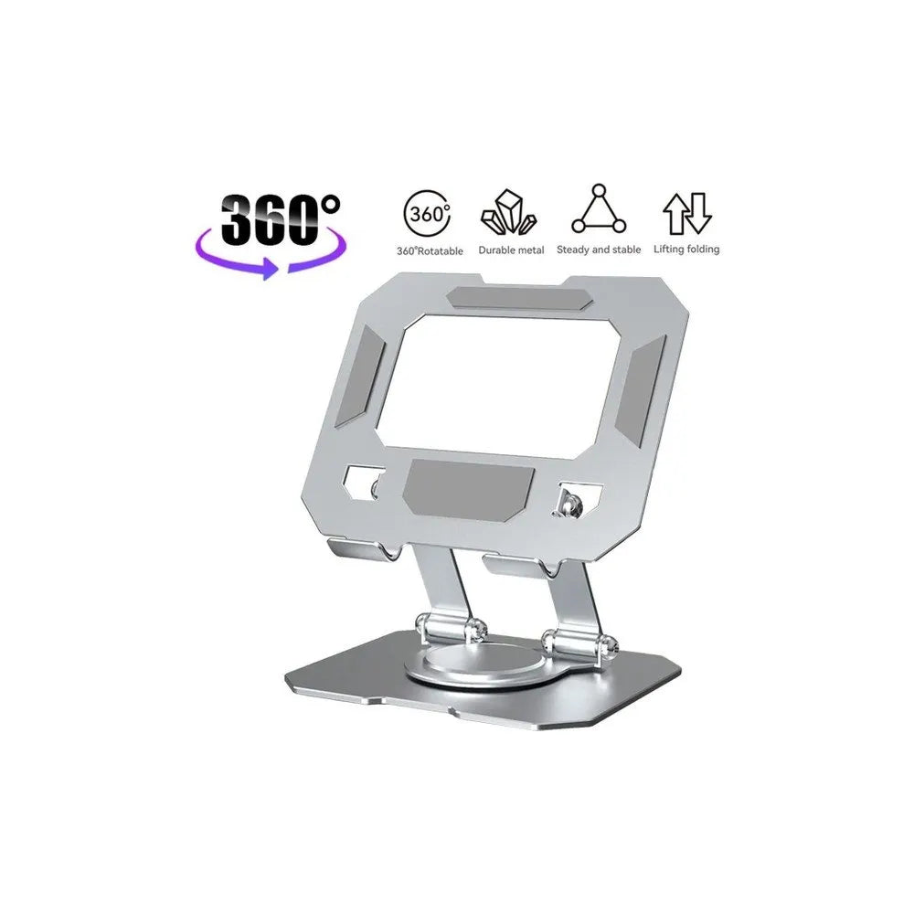 Foldable metal tablet stand | 360° rotating, foldable adjustable holder | Compatible with all tablet models - N1L
