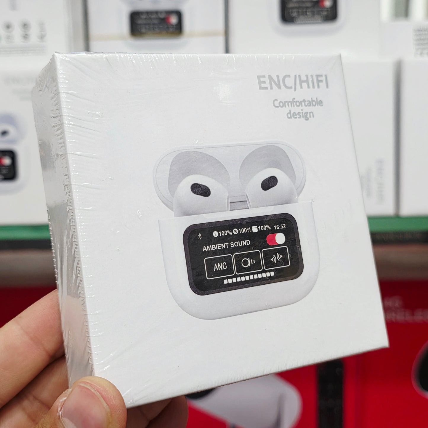 Ekranlı airpods 3.nesil ANC ENC modlu mikrofonlu dokunmatik kulak içi bluetooth kulaklık t12 - B3H