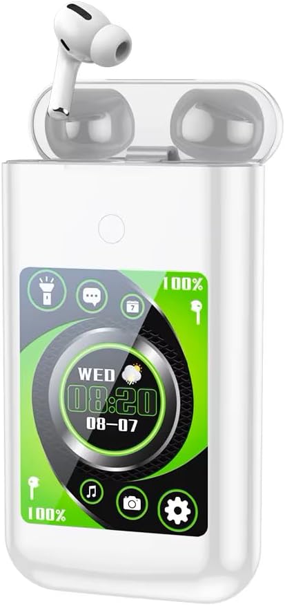 BUKU Carrying Treasure A98 - 3'ü 1 Arada Powerbank (8000mAh), TWS Bluetooth Kulaklık, AMOLED Dokunmatik Ekranlı Akıllı Cihaz - ANC Gürültü Engelleme, Telefon Şarj, Müzik ve Çağrı Kontrol