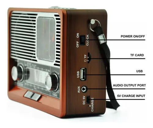Ktf 1647 fm am radyo usb hafııza kart destekli saatli bluetooth hoperlör