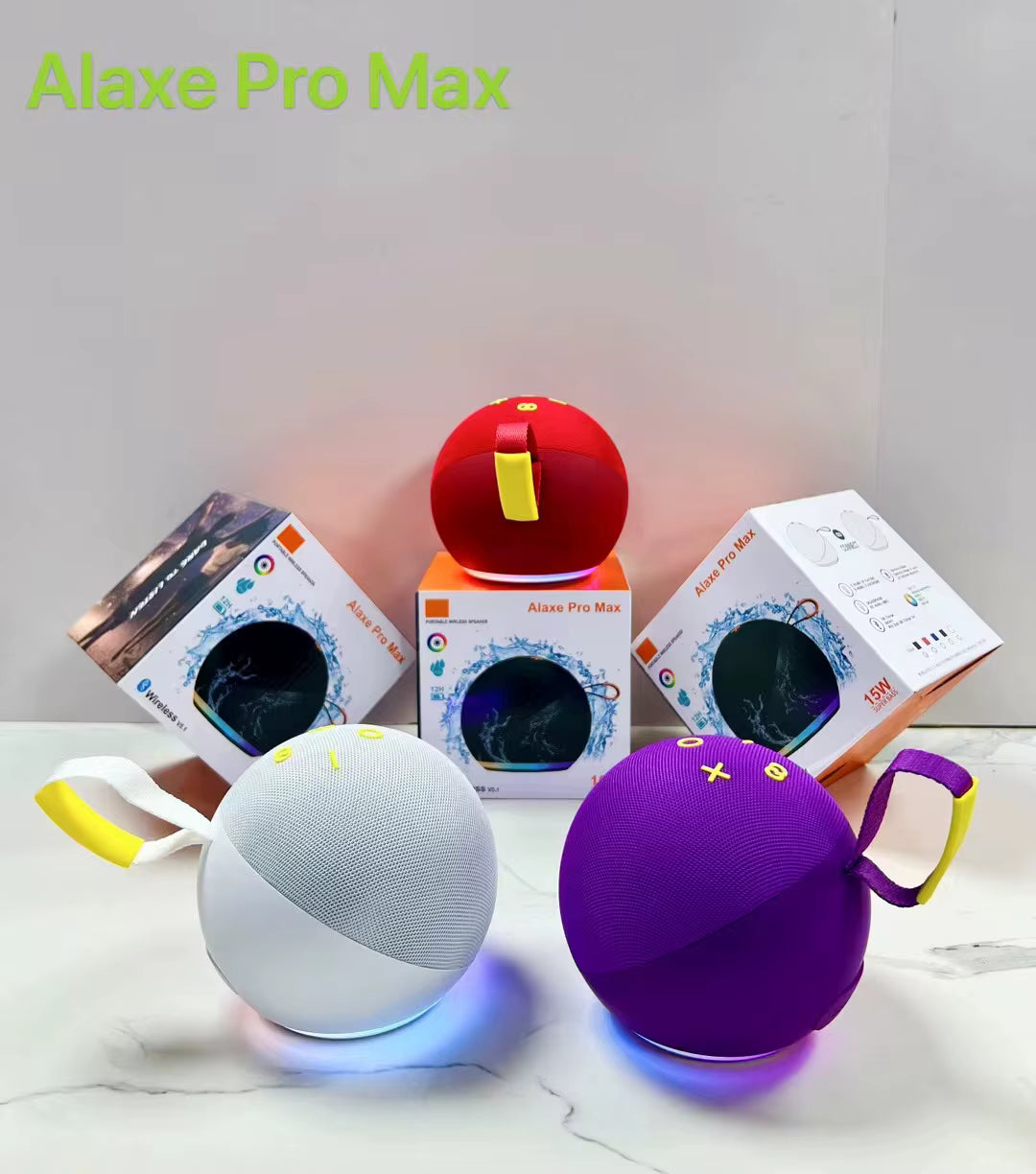 Alexa pro max ev masaüstü kablosuz taşınabilir LED rgb ışıklı 10 metre menzilli suya dayanıklı 12 saat pil ömürlü şarj edilebilir 15W 5,1v bluetooth hoparlör - H3T