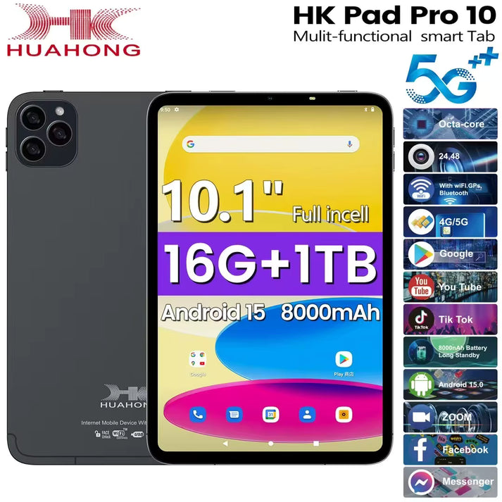 Orj. Hk pad pro 10 akıllı tablet android wifi bluetooth sim kart sosyal medya 10,1 inç 8000mah - G6C