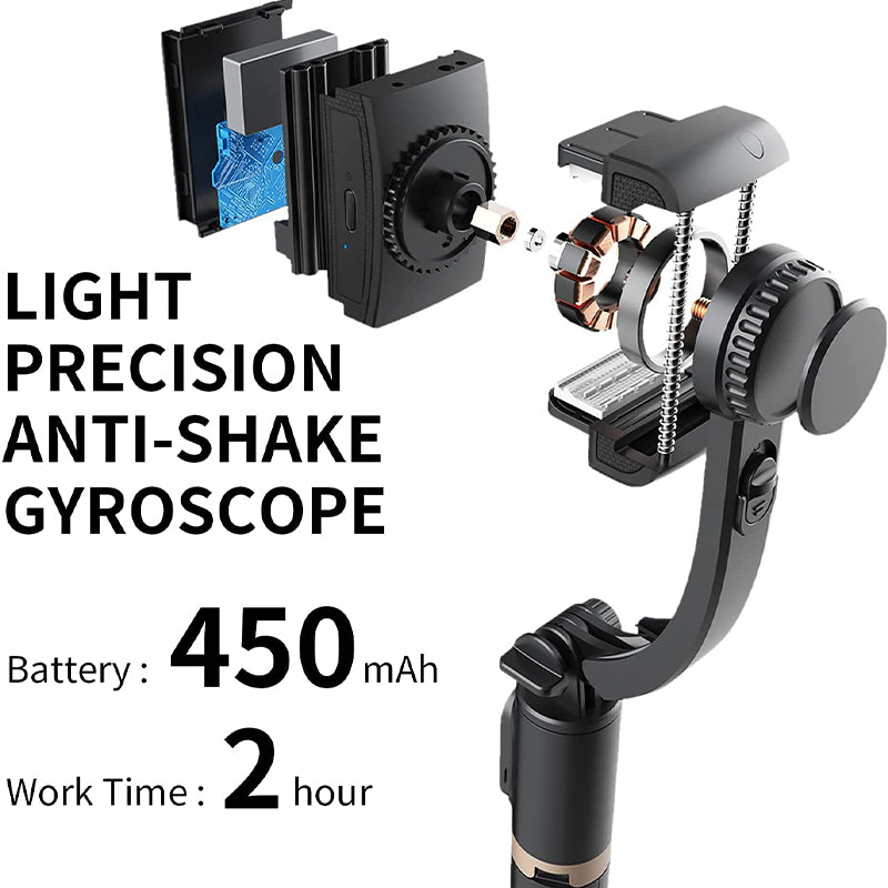 Q08 3-in-1 gimbal selfie stick | Bluetooth 360° rotating tripod phone stabilizer - G3Z