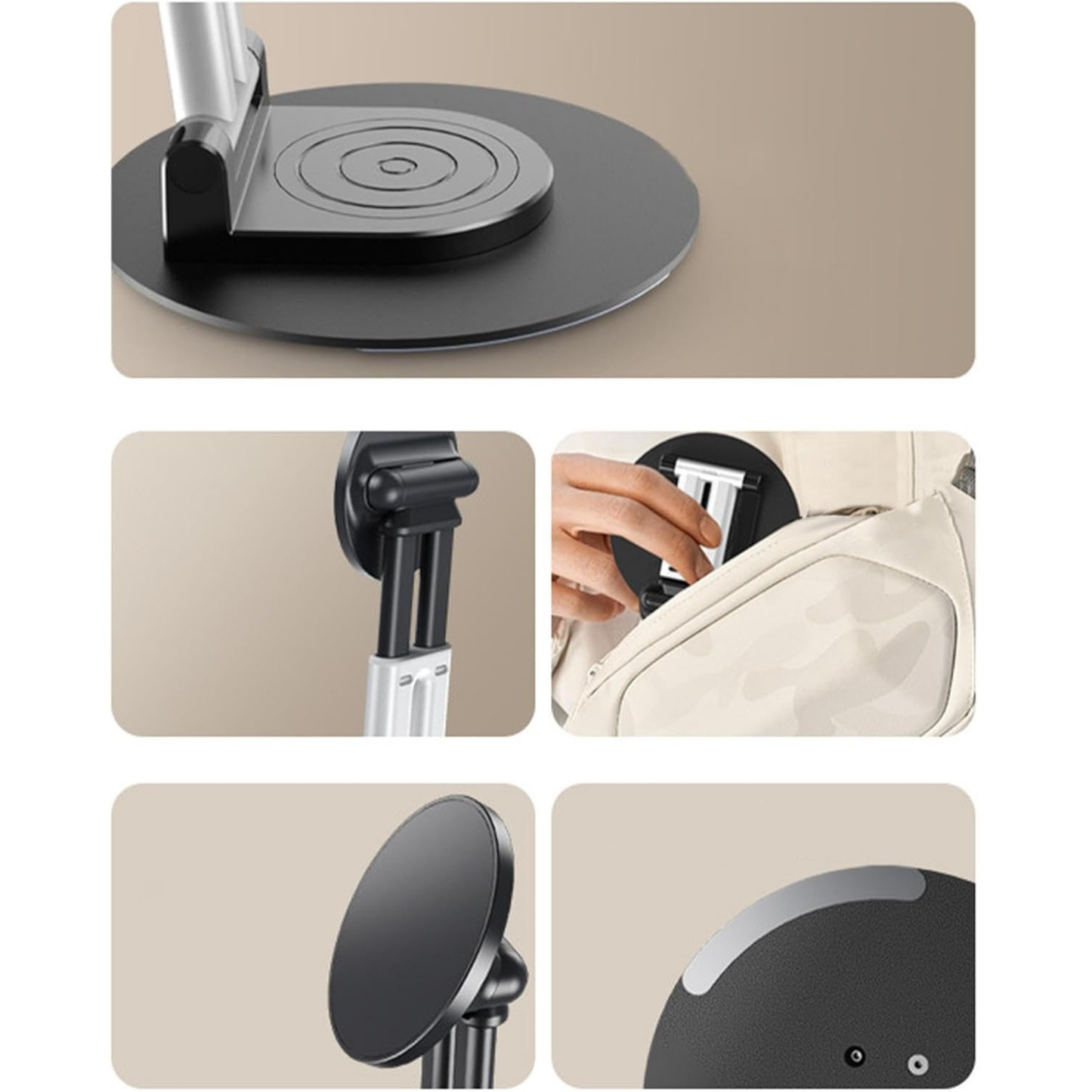 720 degree rotating magnetic foldable adjustable phone tablet holder - N1R