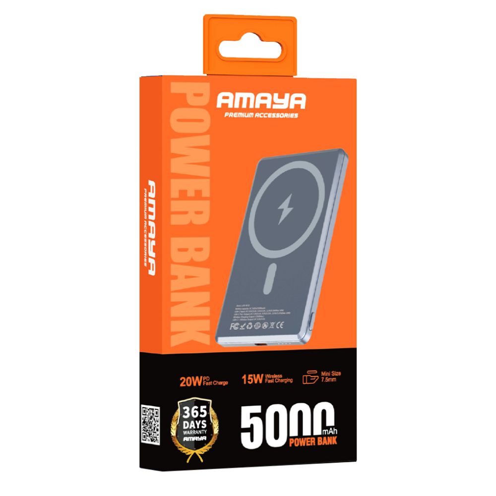 Ultra ince 5000 mah magsafeli 7,5mm batterypack 20w pd 15w wirless kablosuz şarj aleti powerbank wf35 - P1Y