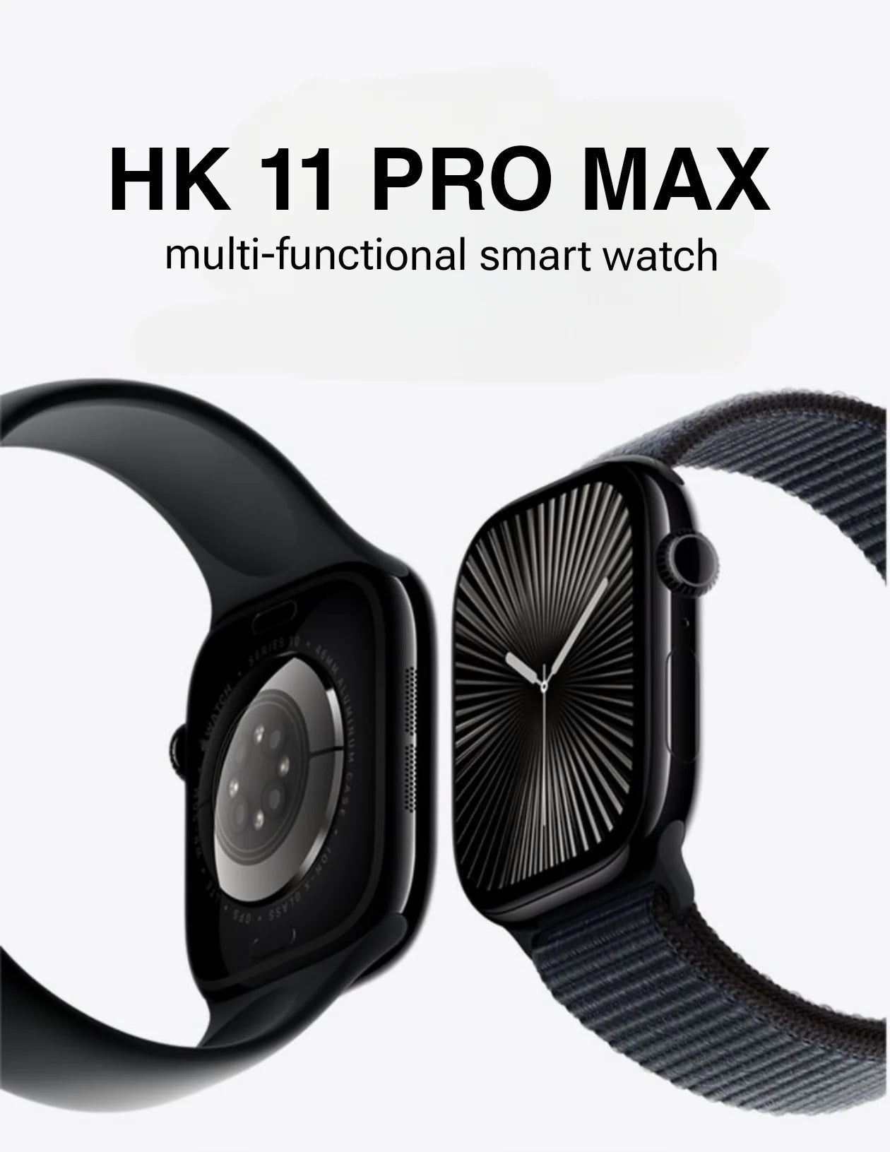 Hk11 pro max amoled ekranlı 45mm çift kordonlu ios android uyumlu akıllı saat - A2T