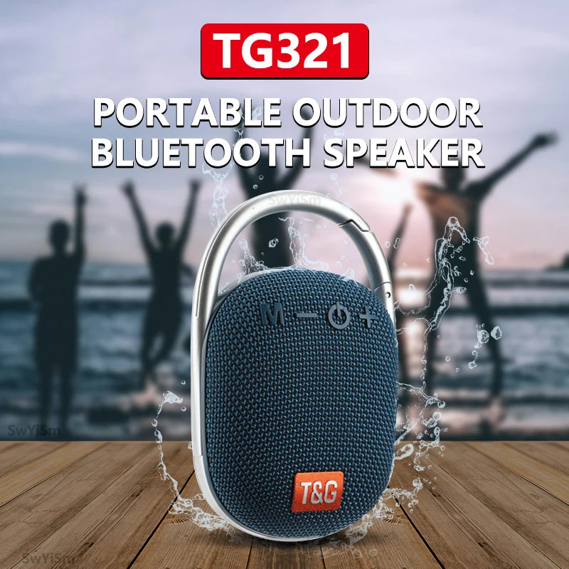 TG-321 su geçirmez taşınabilir fm radyo Sd kart Usb destekli 500mah 5W baslı led ışıklı Bluetooth hoperlör
