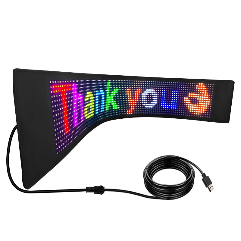 Esnek LED Matris Panel – 37 cm Uzunluğunda, Uygulama Kontrollü, Kayan Yazı ve Reklam Ekranı