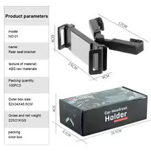 Adjustable tablet and phone holder for the back of the car seat model Q - R2F