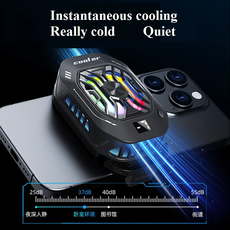 F-25 Wired Mobile Phone Cooling Fan – Effective Heat Dissipation and RGB Light Support for Gamers