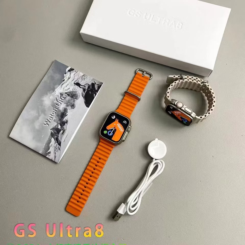 Gs ultra8 49mm 2,02inç çift kilitli kordonlu ios android uyumlu akıllı saat - A3İ