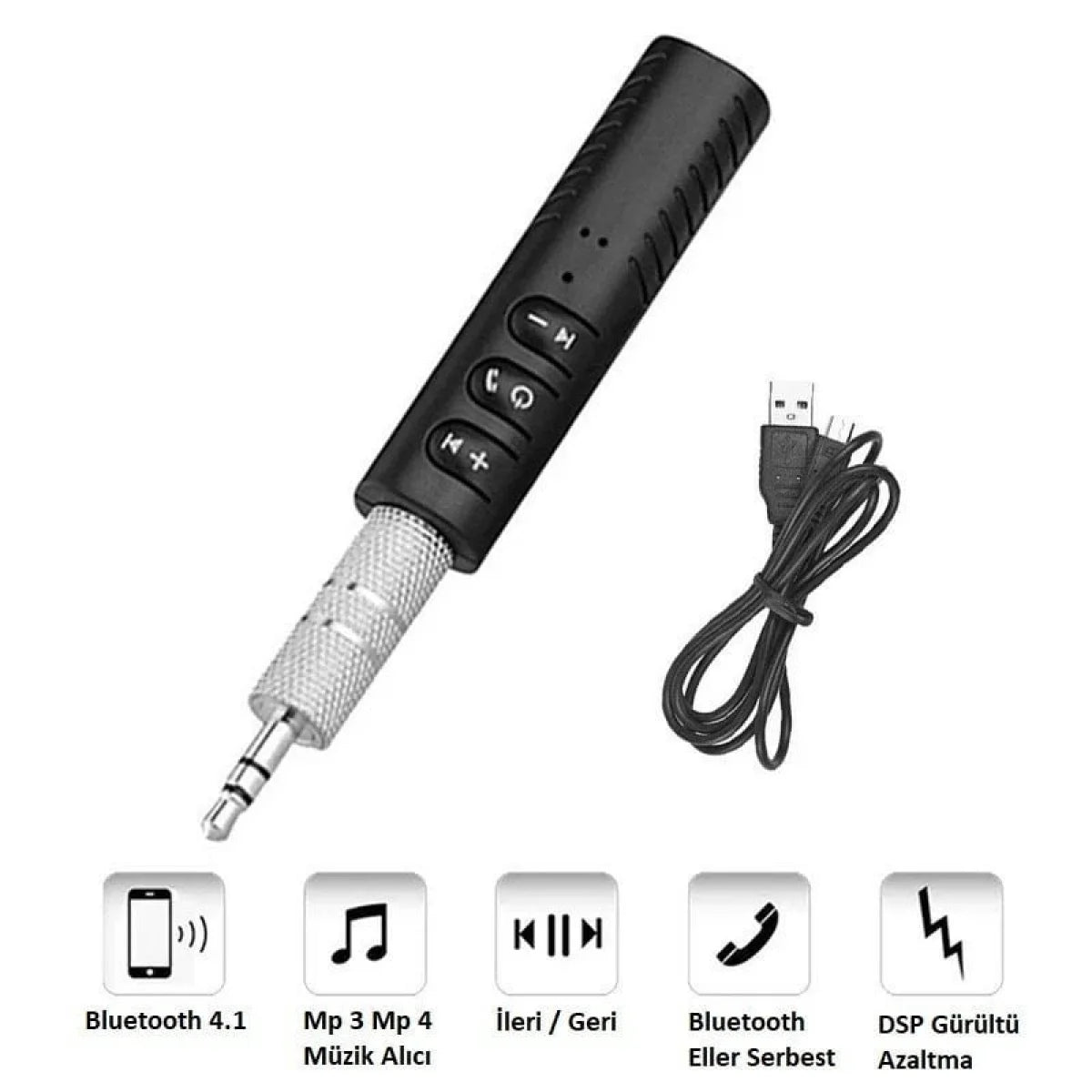 Car Bluetooth Aux 3.5mm Kit Android iOS Compatible - G1G