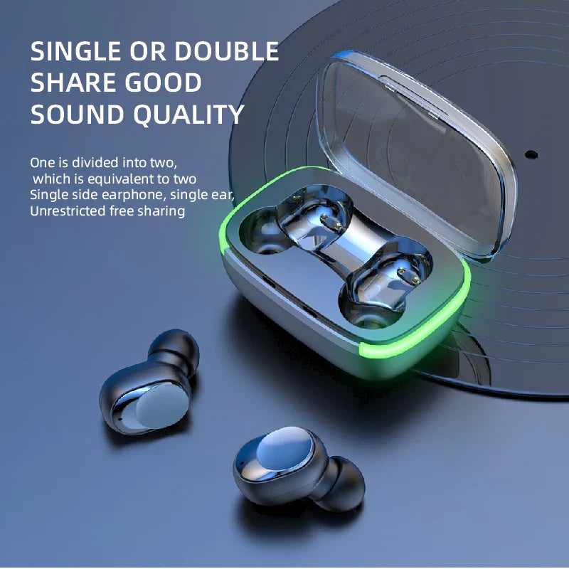 Y60 ışıklı kulak içi ios Android uyumlu tuşlu mikrofonlu 5.0v bluetooth kulaklık