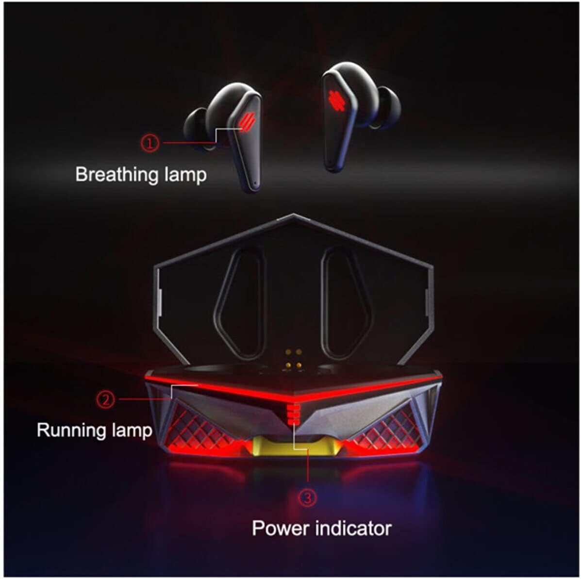 K98 led ışıklı kulak içi metal kasa mikrofonlu dokunmatik ios Android uyumlu oyuncu bluetooth kulaklık