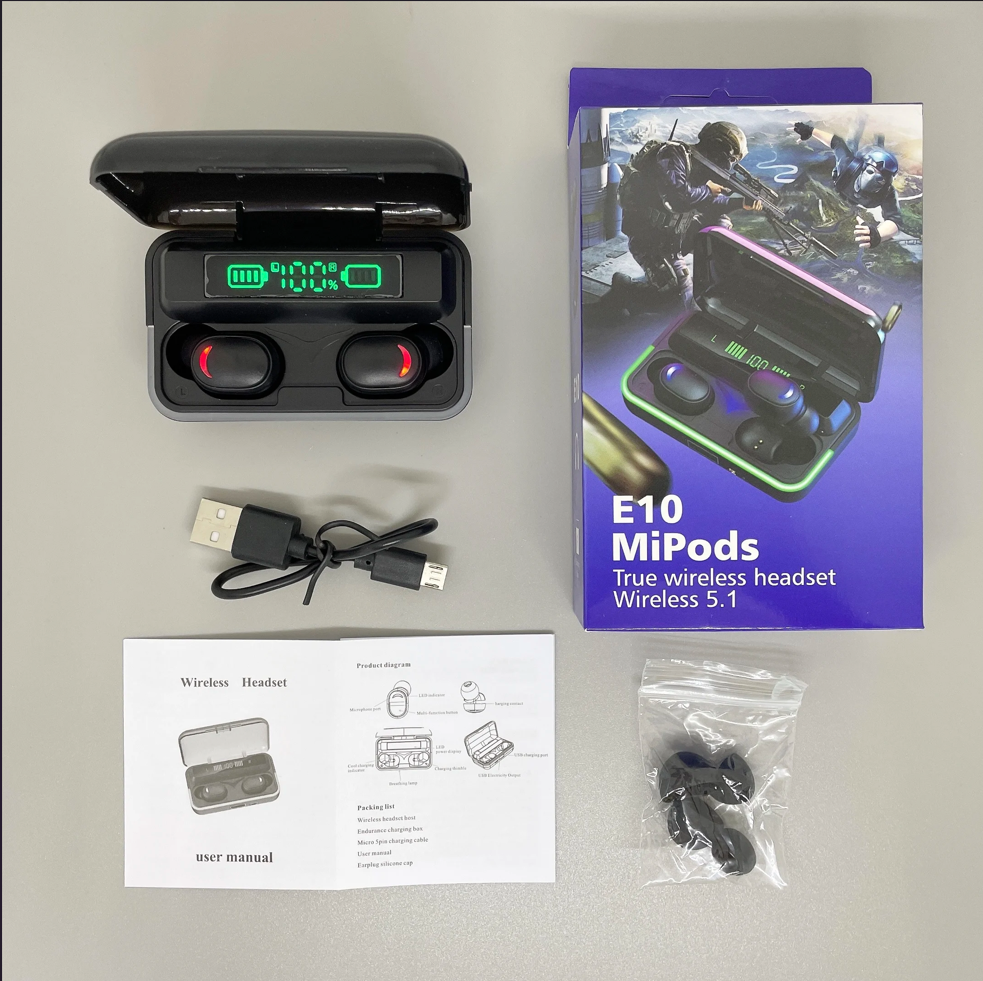 E10 mipods rgb ışıklı kulak içi led göstergeli 1000 mah powerbank özellikli bluetooth kulaklık kolaymagza ,klolay magza, km , km tech, km technology, toptan telefon aksesuarları, toptan, Kolaymagza, KolayMazga, KM technology, KM tech, toptan gsm, toptan ürünler, e-ticaret toptan, eminönü toptan, tahtakale, tahtakale toptan