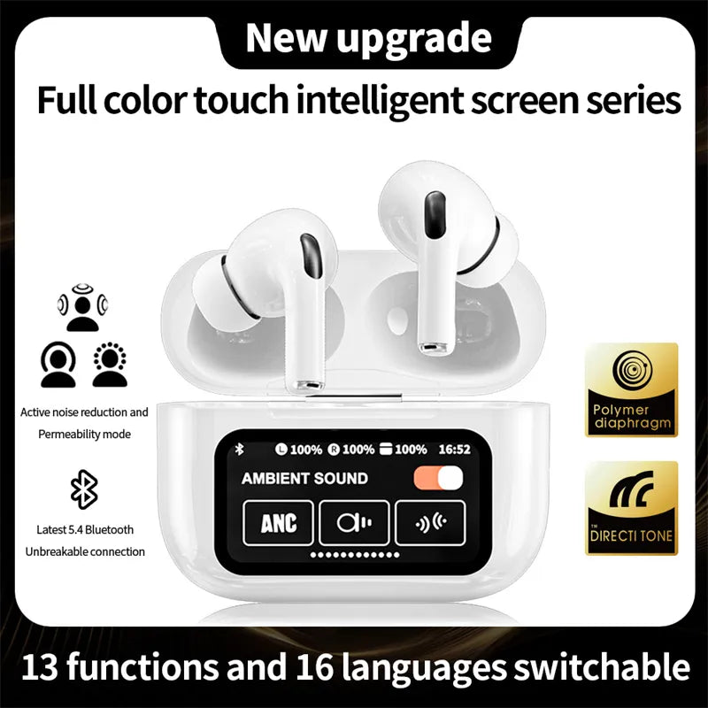 A9 pro ekranlı anc/enc modlu dokunmatik kulak içi Bluetooth kulaklık