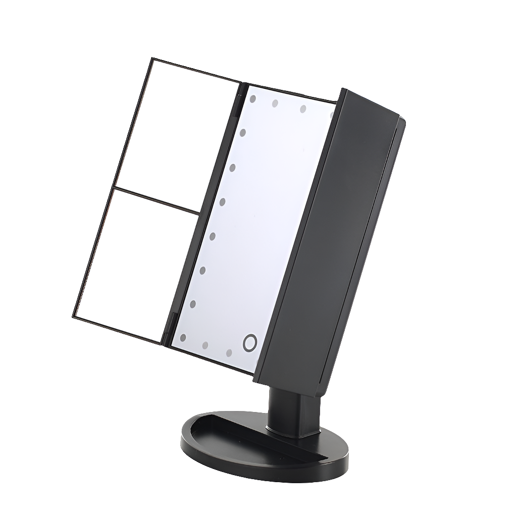 21 LED adjustable illuminated tabletop makeup mirror 1x 2x 3x magnifying touch screen - G3U