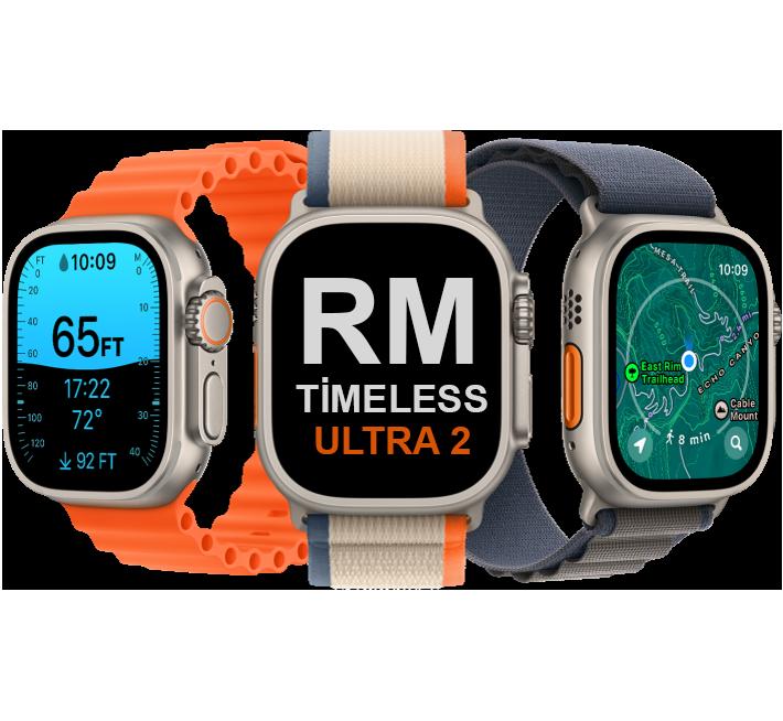 ساعة RM Timeless Ultra 2 الذكية بشاشة AMOLED مقاس 49 مم - تصميم أنيق مع 7 خيارات للحزام وحافظة واقية وتتبع الرياضة والصحة