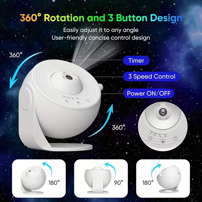 Yıldızlı Gökyüzü Galaksi Projektörü, Film Şeridi Filmi ile LED Işık Gösterisi, 360° Dönüş, 3 Düğmeli Kontrol, USB Güç Kaynaklı, Ev ve Parti Kullanımı, Yatak Odası, Oyun Odası, Tavan Dekorasyonu için - G6L