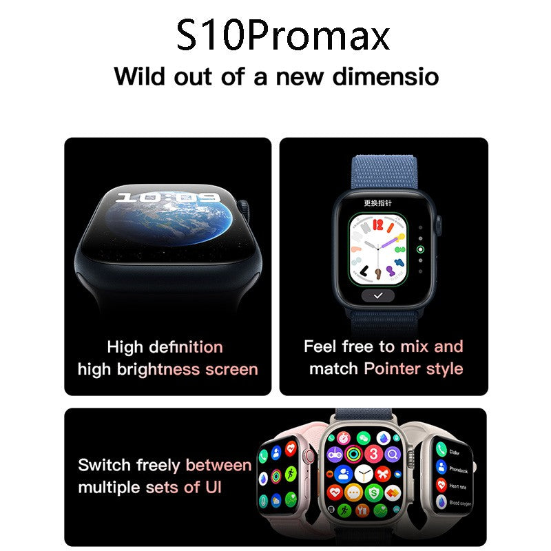 S10 Pro Max 7 kordonlu Dokunmatik HD Ekran ve Manyetik Kablosuz Şarj Özellikli Akıllı Saat - A3G