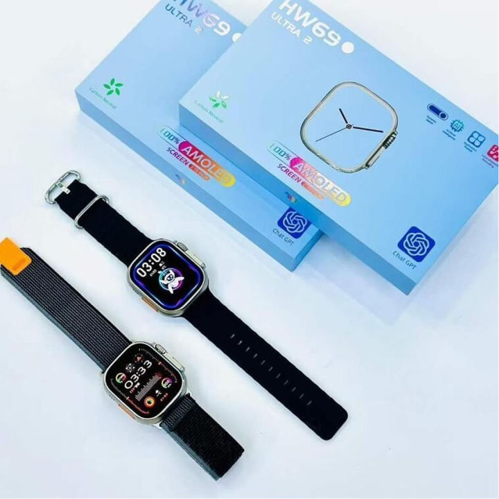 Hw69 ulta2 49mm 2,1 inç amoled ekranlı ios android uyumlu akıllı saat - A3B