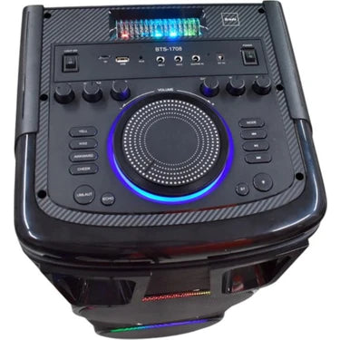 BTS-1708 Wireless Bluetooth Speaker | 200W Power, Dual Speakers & Microphone, RGB Light, 3600mAh Battery, TWS Support, USB/TF/FM - H2U
