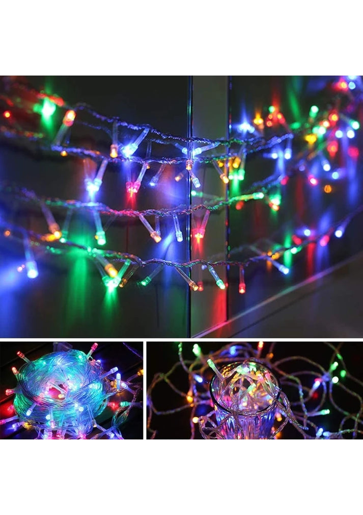 10 meters 100 LED plug-in LED light RGB mixed color Christmas LED light decor lamp Christmas tree light organization LED light - G5F