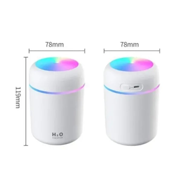 H2O 300ml Taşınabilir Hava Nemlendirici | RGB Işıklı Buhar Makinesi & Aroma Difüzörü | Sessiz ve Etkili Nemlendirme