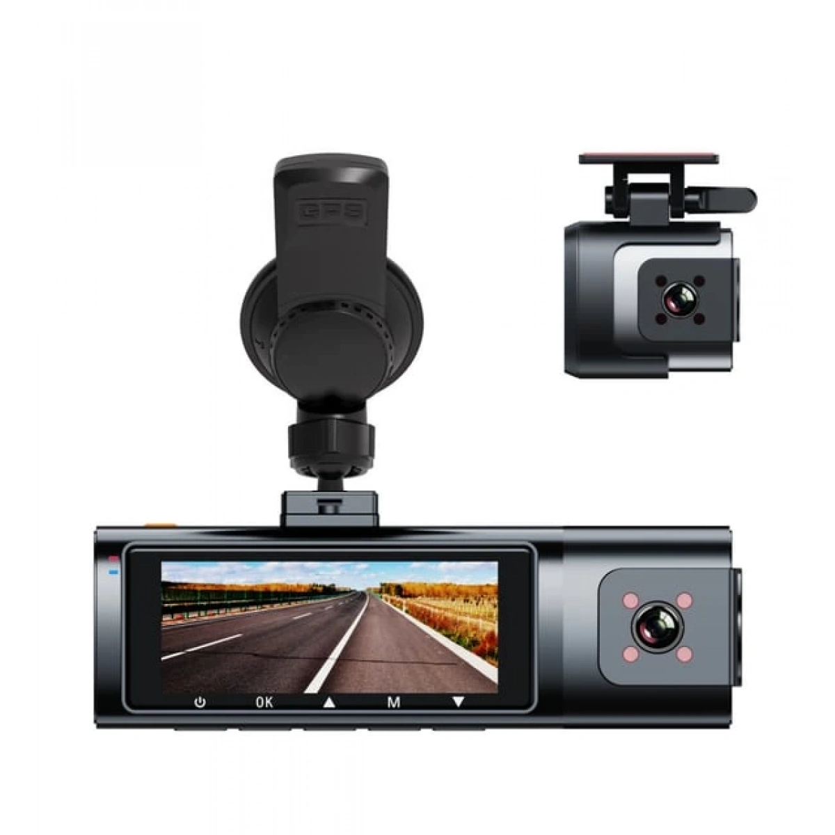 K17 ARAÇ İÇİ kamera EKRANLI 4K UHD ÖN-ARKA-İÇ KAMERA Gece Görüş, Çift Lens Dashcam Kayıt - G6R