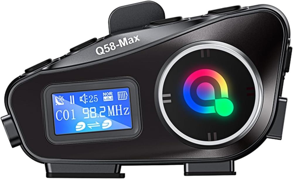 Q58 max fm radyo destekli suya dayanıklı gürültü azaltma özellikli intercom motorcu bluetooth kulaklık - G5İ