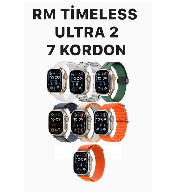 ساعة RM Timeless Ultra 2 الذكية بشاشة AMOLED مقاس 49 مم - تصميم أنيق مع 7 خيارات للحزام وحافظة واقية وتتبع الرياضة والصحة