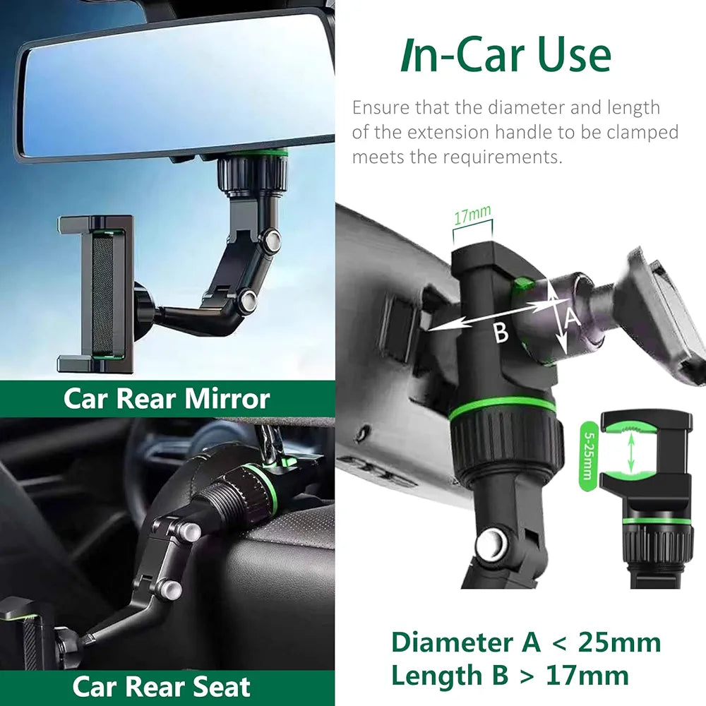360 degree adjustable vacuum in-car phone holder mounted on the rearview mirror re-03 - R1B
