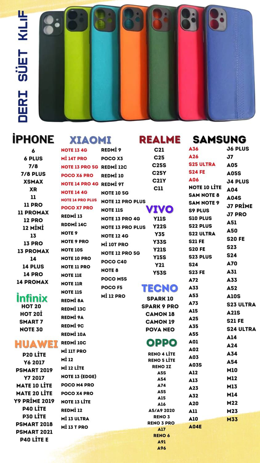 Tüm kılıflar (WhatsApp liste alın)