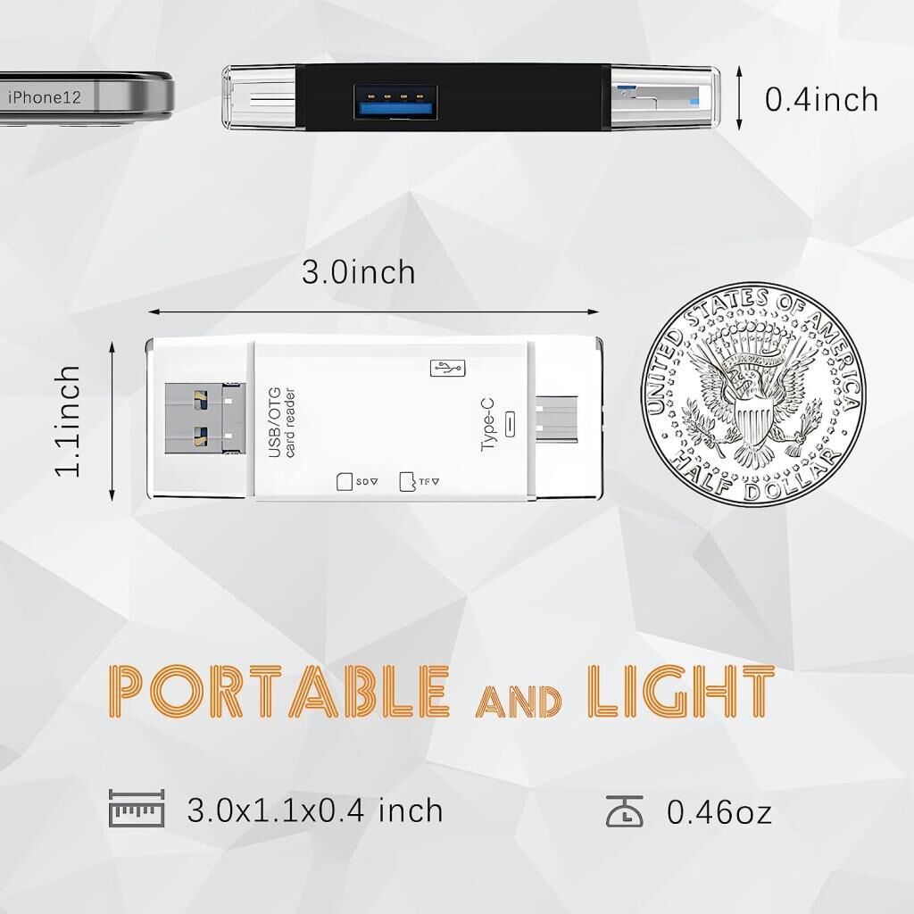 USB/OTG Hub Type-C - PC ve Akıllı Telefon Uyumlu, Çok Fonksiyonlu Kart Okuyucu Adaptör YD-40