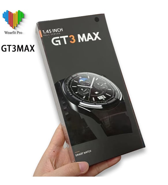 ساعة ذكية GT 3 Max مقاس 1.45 بوصة وهيكل معدني دائري مقاس 44 مم متوافقة مع نظامي التشغيل iOS وAndroid