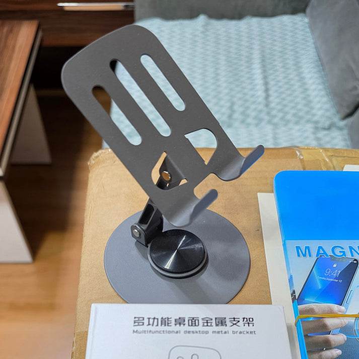 Masa üstü metal 360 derece döner telefon standı - N1E - KolayMagza