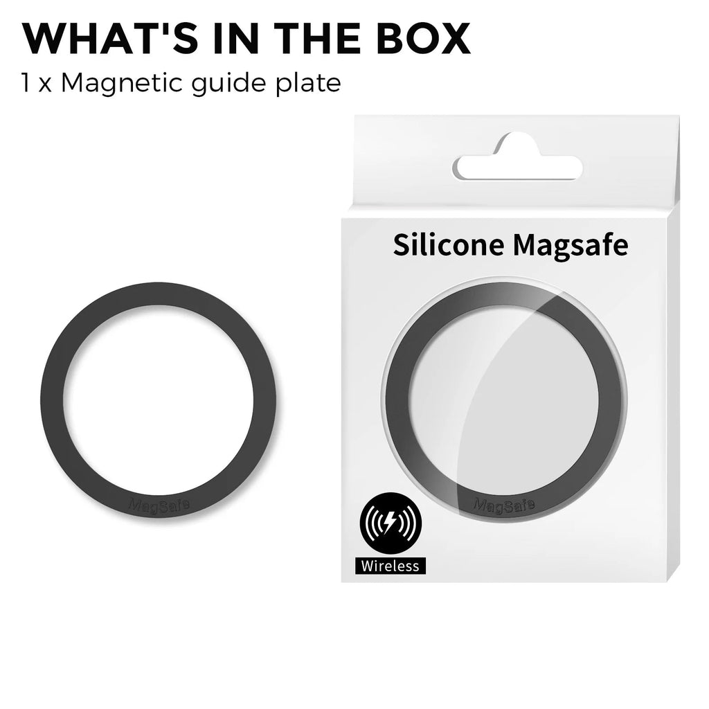 ( 5 adet ) Magsafe Özellikli Yapışkanlı Silikon Halka Magnet - Kablosuz Şarj Uyumlu Mıknatıslı Ring