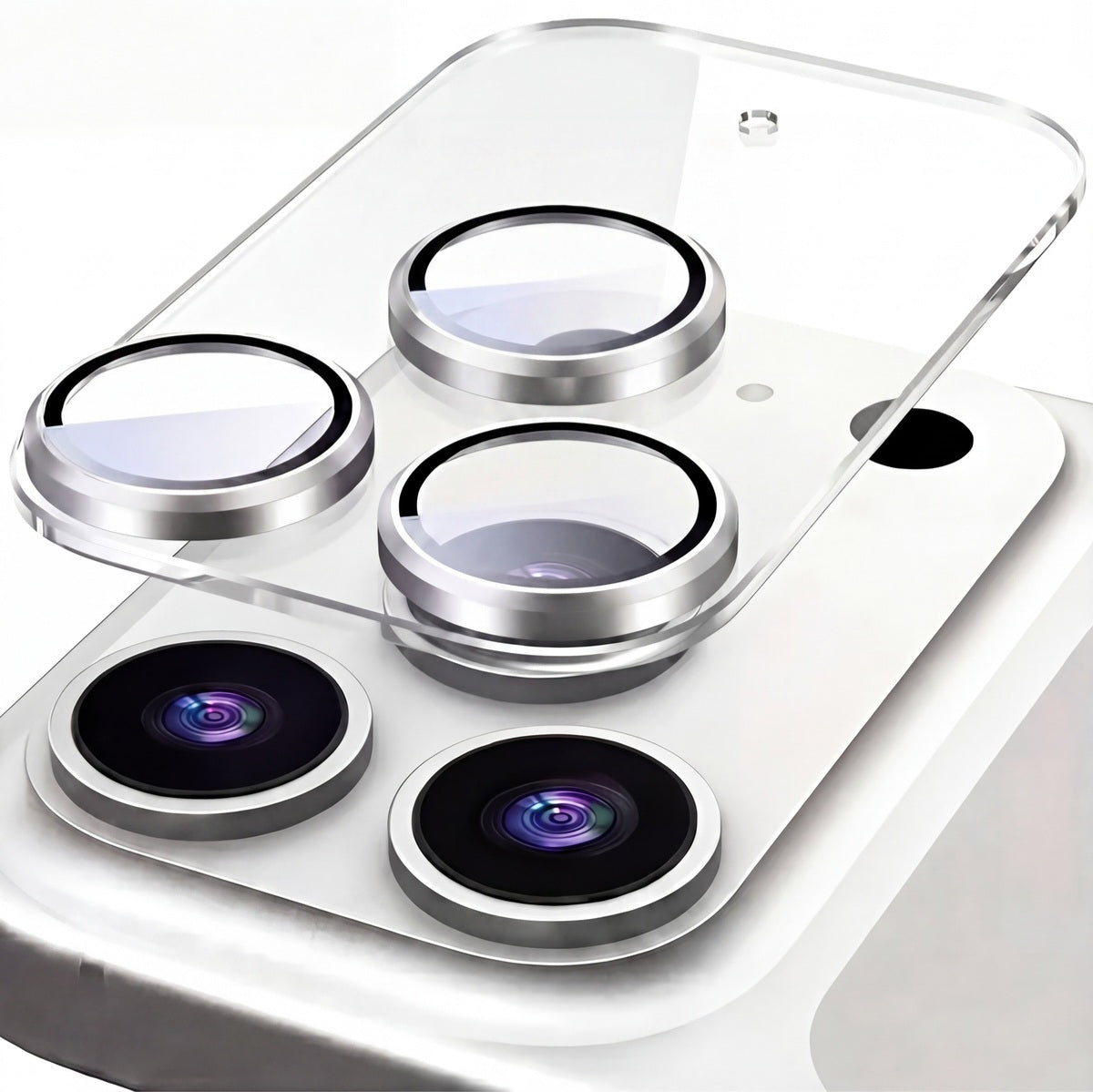 (5 adet) iPhone Uyumlu Temperli Cam Kamera Lens Koruyucu - Şeffaf ve Çizilmeye Dayanıklı Tam Koruma Seti CAMCI