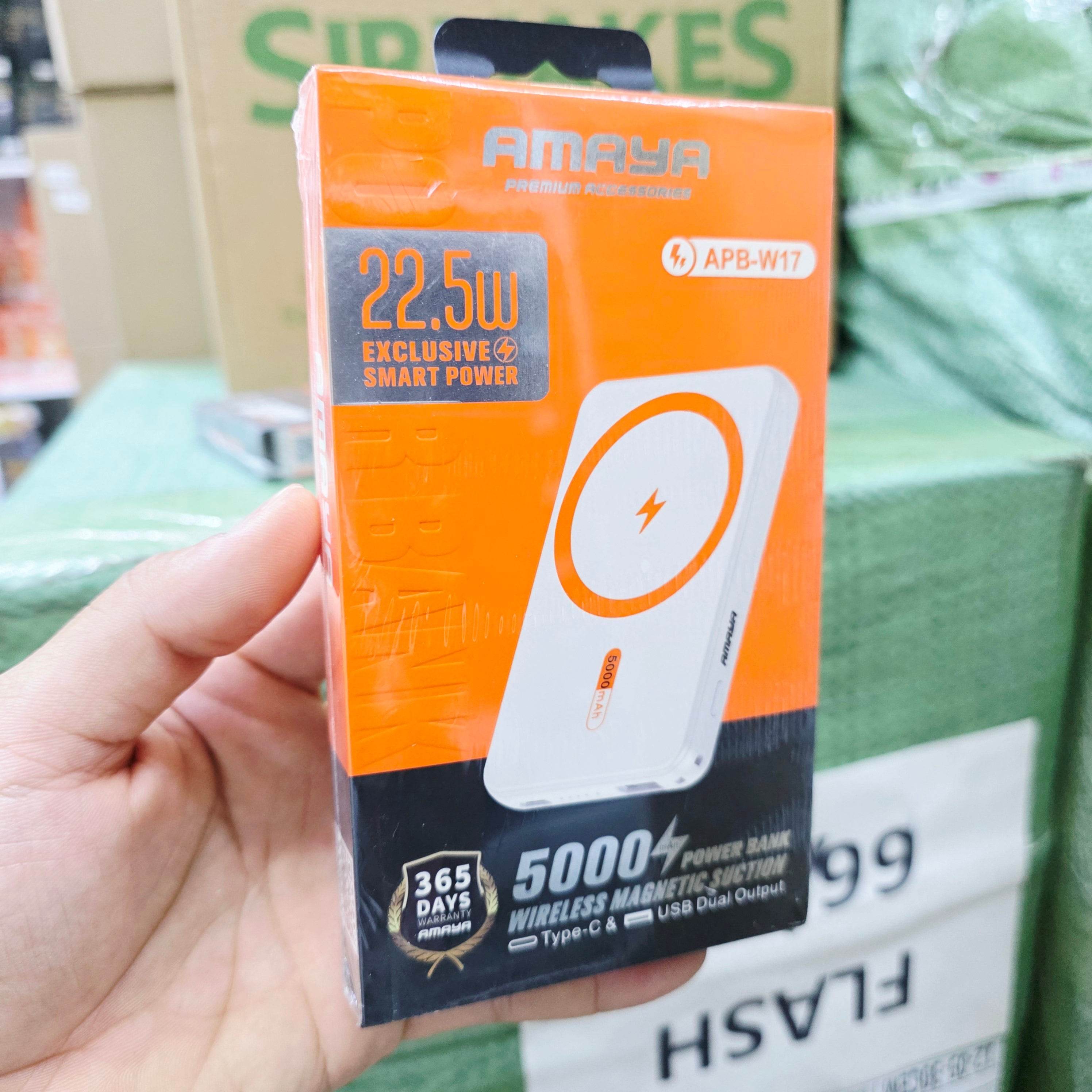 22,5W 5000 mah magsafeli batterypack typec ve usb çıkışlı 15w hızlı şarj destekli powerbank w17 - P1Z - KolayMagza