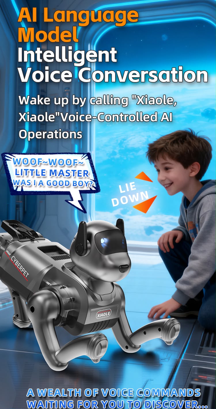 Akıllı Uzaktan Kumandalı Robot Köpek - Sesli, Işıklı ve Hareketli Eğitici Akıllı Robot Köpek Oyuncak (6+ Yaş) sampon